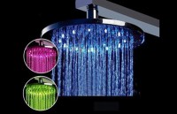 Hemarua 8 inch Brass Shower Head with Color Changing LED Light
